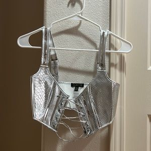 Silver cropped top